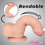 Realistic 7 Inch Dildo with Foreskin - Flesh Coloured 100% Real Skin Feeling - Image 5