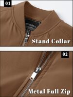 TACVASEN Men's Lightweight Casual Bomber Jacket Spring Fall Windbreaker Zip-Up Coat