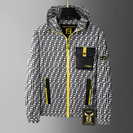 Men's Hooded Streetwear Casual Jacket with Print Autumn Fashion