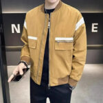 Men's Light Luxury Contrast Color Bomber Jacket – Autumn Style