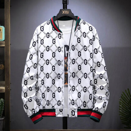 Men's Hooded Streetwear Casual Jacket with Bold Print