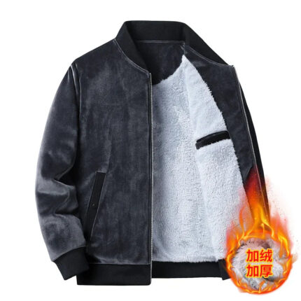 ANSZKTN Men's Winter Cardigan Hoodie with Velvet Trim – Waterproof, Breathable