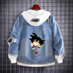 Custom Wukong Anime Denim Hoodie Jacket with Reversible Tapestry