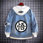 Custom Wukong Anime Denim Hoodie Jacket with Reversible Tapestry