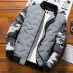 Men's Winter Camouflage Bomber Jacket, Thick Polyester, M-5XL