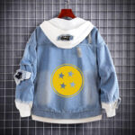 Custom Wukong Anime Denim Hoodie Jacket with Reversible Tapestry