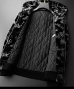 Printed Thick Hooded Velvet Winter Jacket for Men