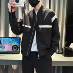 Men's Light Luxury Contrast Color Bomber Jacket – Autumn Style