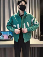 Trendy Brand Autumn Slim-Fit Men’s Bomber Jacket with Crochet Collar