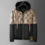 Men's Hooded Casual Autumn Streetwear Jacket with Spandex Blend