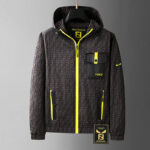 Men's Hooded Streetwear Casual Jacket with Print Autumn Fashion