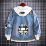 Custom Wukong Anime Denim Hoodie Jacket with Reversible Tapestry