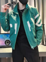 Trendy Brand Autumn Slim-Fit Men’s Bomber Jacket with Crochet Collar