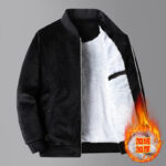 ANSZKTN Men's Winter Cardigan Hoodie with Velvet Trim – Waterproof, Breathable