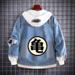 Custom Wukong Anime Denim Hoodie Jacket with Reversible Tapestry