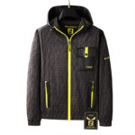 Men's Hooded Streetwear Casual Jacket with Print Autumn Fashion