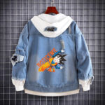 Custom Wukong Anime Denim Hoodie Jacket with Reversible Tapestry