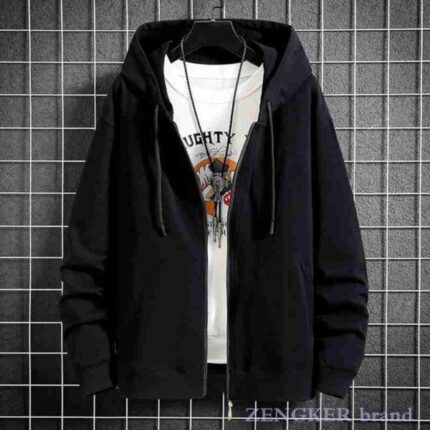 Autumn oversized hoody men’s zipper cardigan