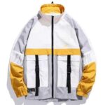 Streetwear Men Hip Hop Jacket Coat Ribbons Jacket