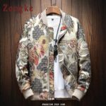 Zongke Embroidery Bomber Winter Jacket Men