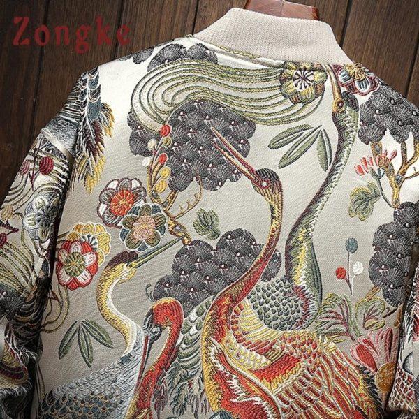 Zongke Embroidery Bomber Winter Jacket Men