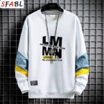 SFABL 2021 New Fashion Patchwork Sweatshirt Men