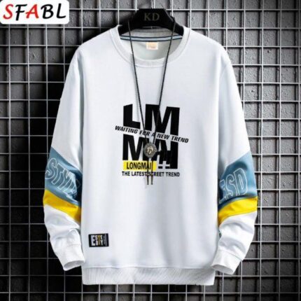 SFABL 2021 New Fashion Patchwork Sweatshirt Men