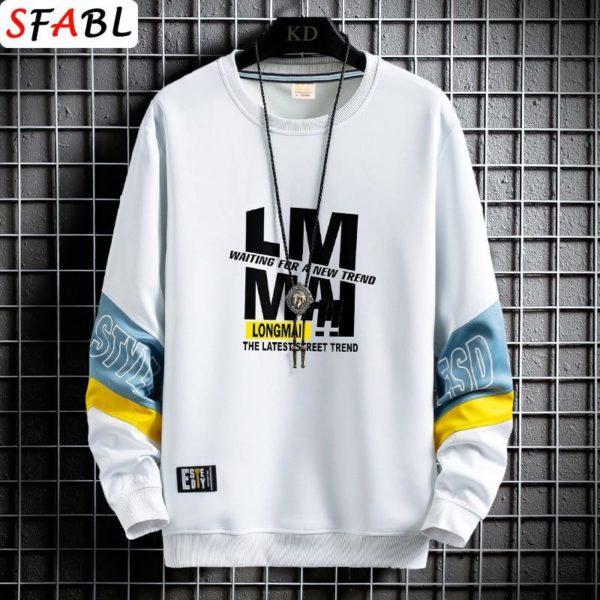 SFABL 2021 New Fashion Patchwork Sweatshirt Men
