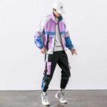 Streetwear Men Hip Hop Jacket Coat Ribbons Jacket