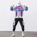 Streetwear Men Hip Hop Jacket Coat Ribbons Jacket